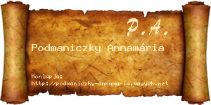Podmaniczky Annamária névjegykártya