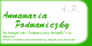annamaria podmaniczky business card